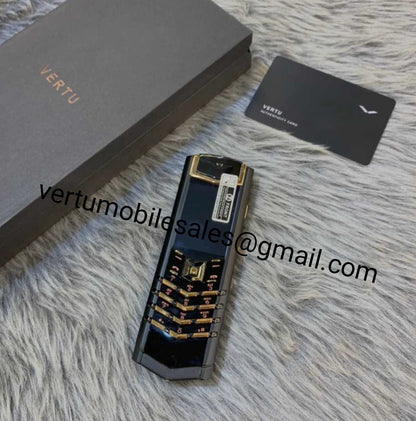 Vertu Signature Black Rosegold Keypad Button Mobile Phone