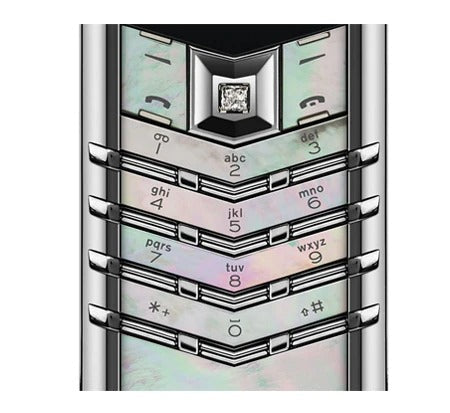 Vertu Signature V Mother Of Pearl White Leather Keypad Mobile Phone