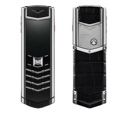 Vertu Signature Black Crocodile Silver Phone Keypad