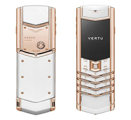 Vertu Signature White Rose Gold Diamond Edition Keypad Mobile Phone