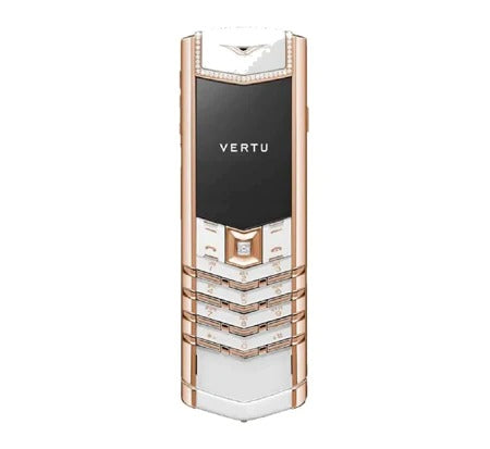 Vertu Signature White Rose Gold Diamond Edition Keypad Mobile Phone